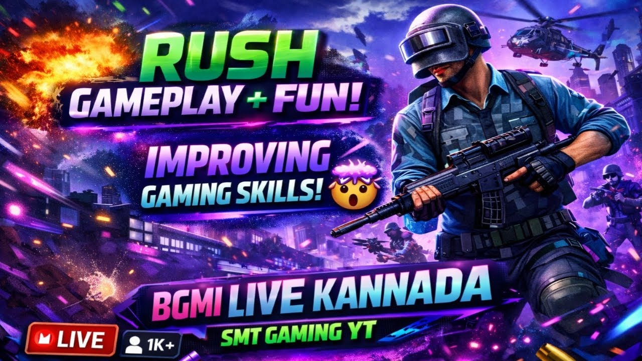 RUSH MODE ON 🔥 | Crazy Gameplay + Fun 🤯  | BGMI LIVE Kannada | Skills Going Next Level #shortsfeed