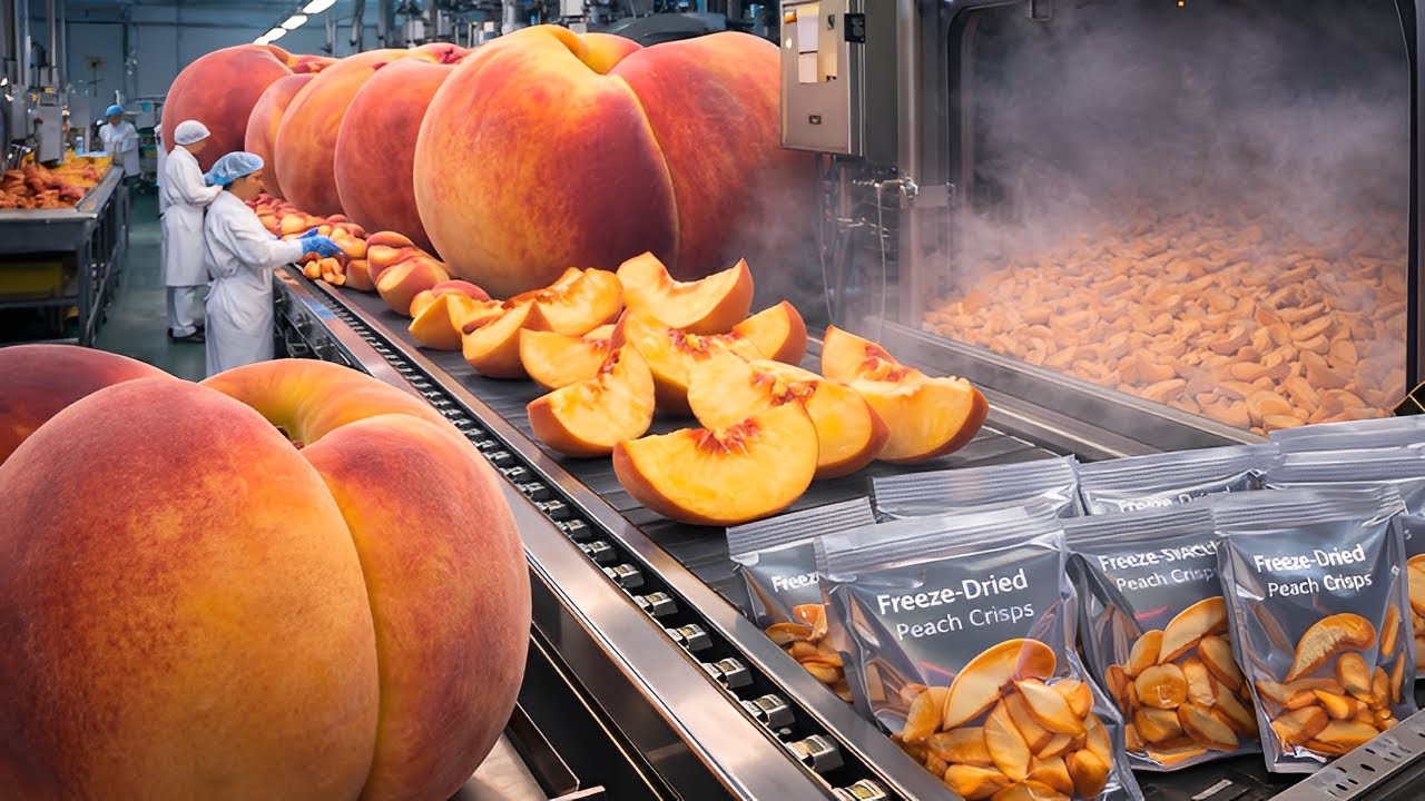 EIN BLICK IN EINE MODERNE FABRIK F&Uuml;R GEFRIERGETROCKNETE FR&Uuml;CHTE: Von Pfirsichen zu WELTRAUM-Snacks