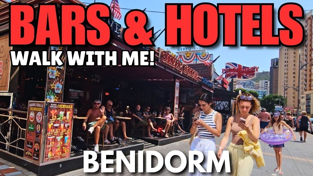 Benidorm - Popular Bars, Hotels & Restaurants! 🍺┃Walking Tour Calle Derramador & Ametlla del Mar