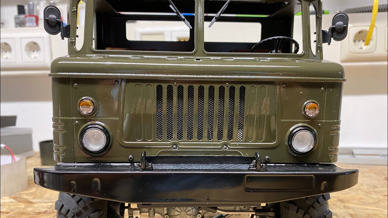 Cross rc Газ 66 сборка салон,оптика Gaz 66 1:10 часть 5