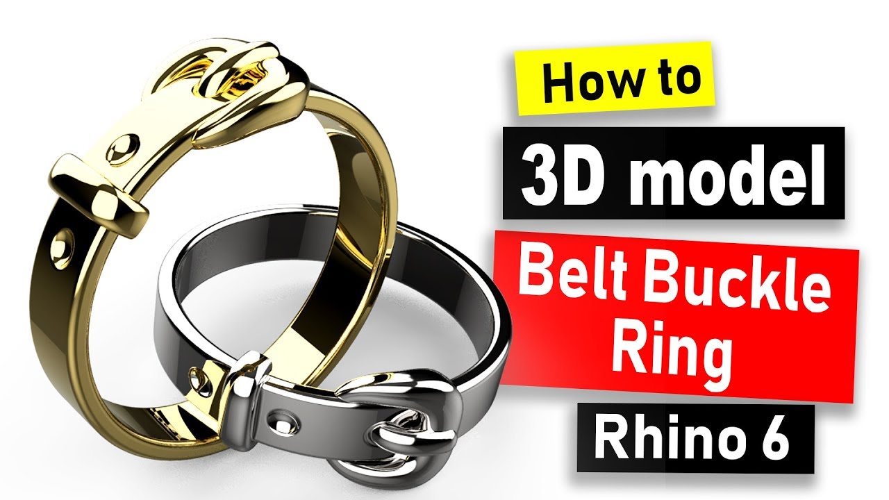 How to 3D Model Belt Buckle Ring in Rhino 6: Jewelry CAD Design Tutorial #77
