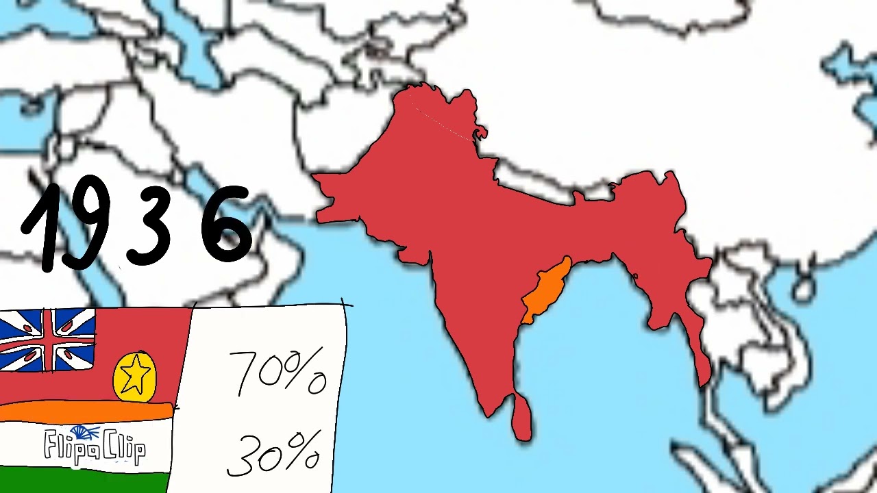 India evolution in map 1920 - 1971