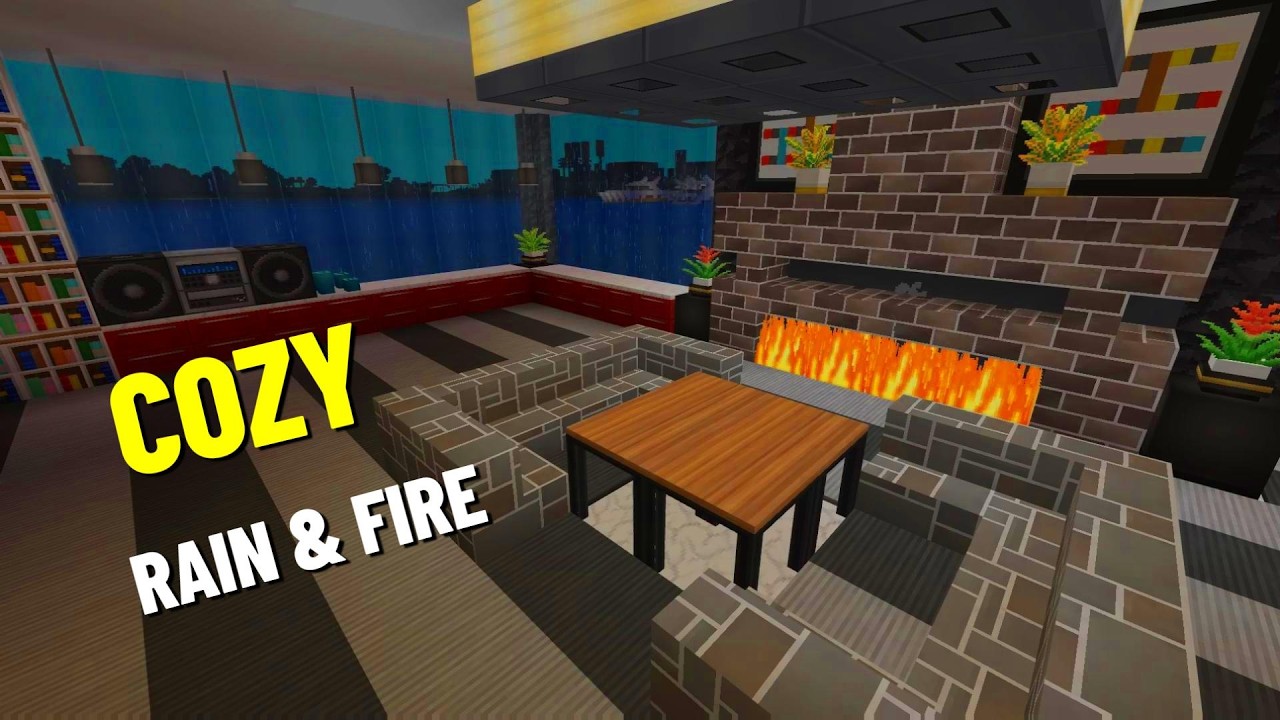 Fall Asleep to Rain & Fireplace 🌧 Cozy Minecraft Night (No Music)