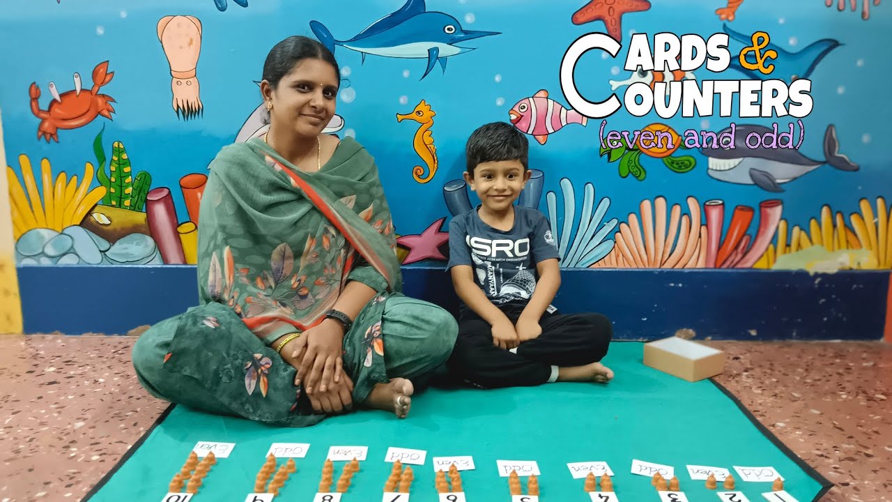 Montessori math lesson | Even and Odd) | cards and counters | imti salem