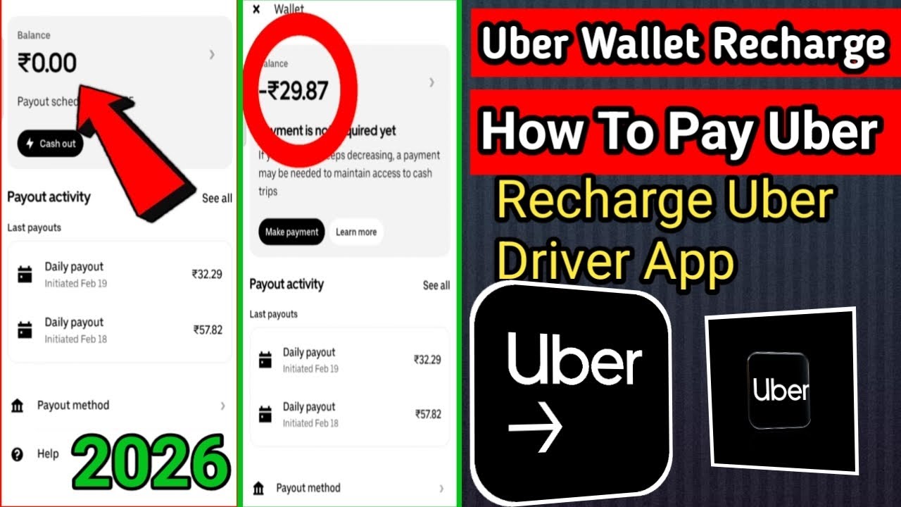 How To Recharge Uber Wallet 👍Uber को Negetive Balance Kaise Kare ? Uber Arrears Uber Payment
