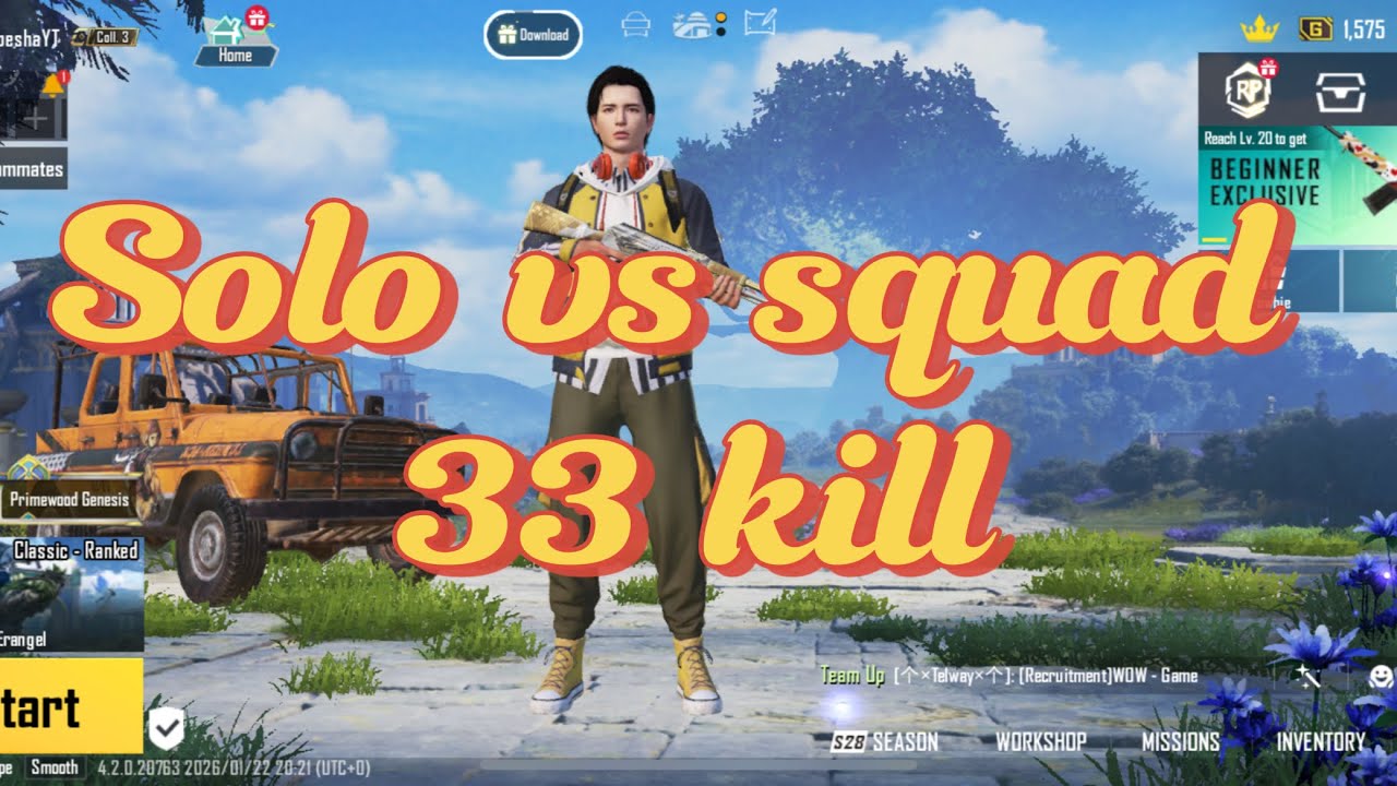Pubg mobile Solo vs squads 