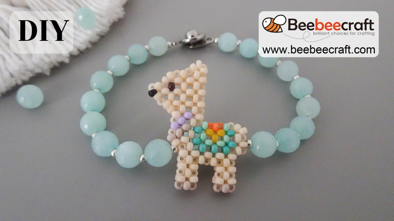 Beaded Lama Bracelet/how to make seed beads Bracelet/Beebeecraft