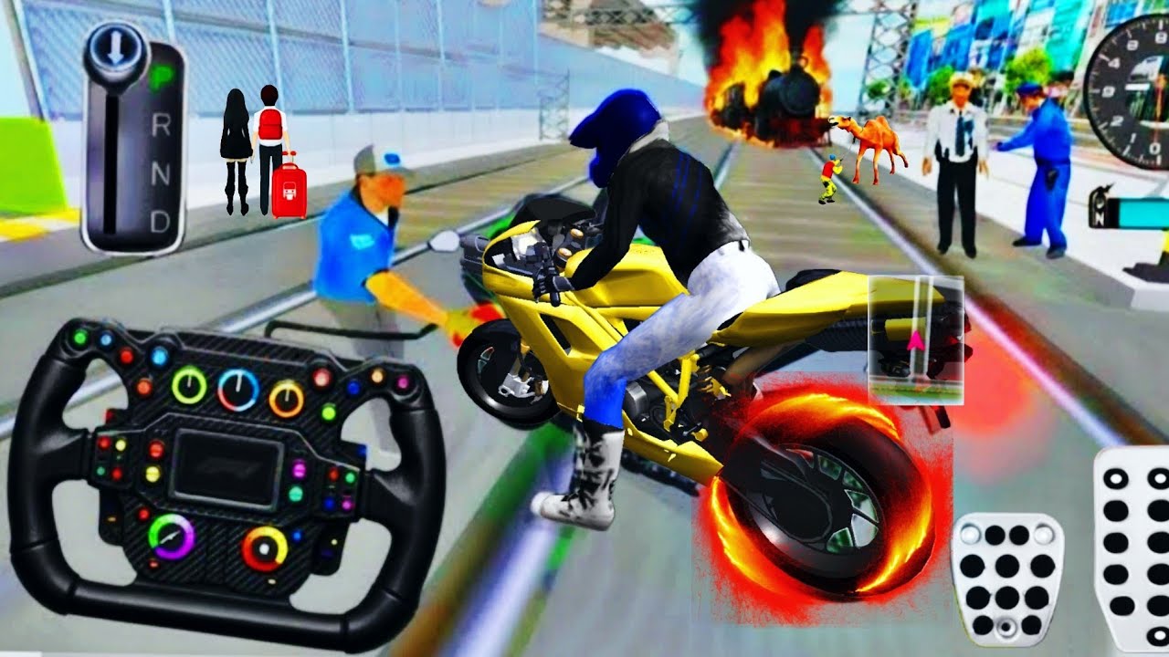 New Yellow Sport Bike In Parking 3d Driving Class android game || Car Game #gameplay #cargames3d #45