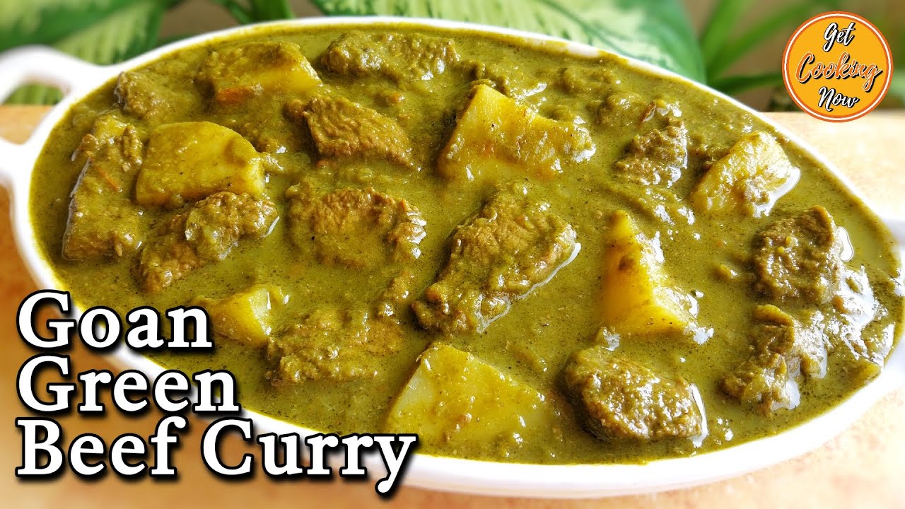 Goan Green Beef Curry Recipe | How to make Traditional Goan Beef Curry | Green Beef Curry Goan Style