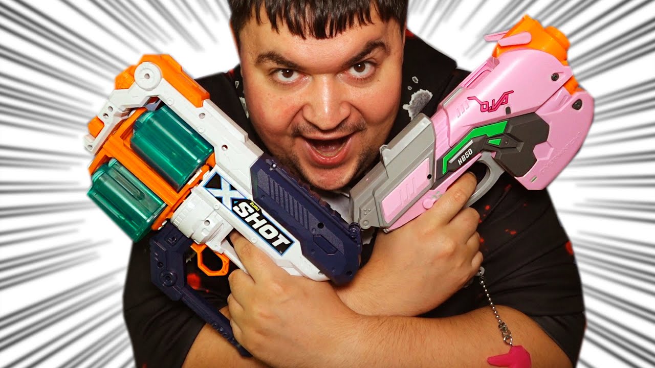 Nerf vs X-SHOT! Битва бластеров Овервотч D.Va против Zuru Xcess