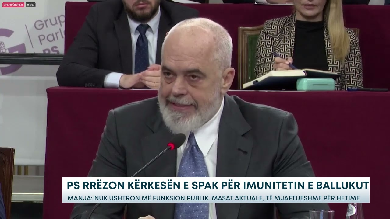 PS rrëzon kërkesën e SPAK për imunitetin e Ballukut - Manja: Nuk ushtron më funksion publik.