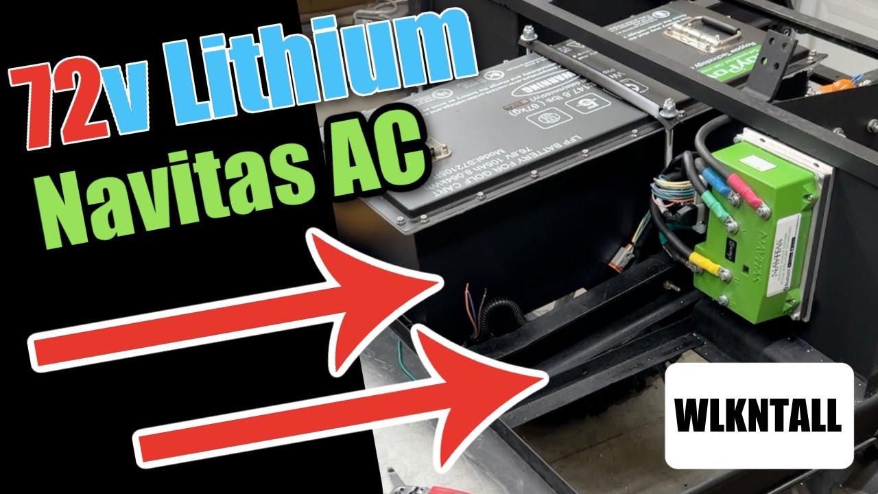 Установка 72-вольтового литиевого аккумулятора Navitas AC Conversion в старый гольф-кар Club Car ...