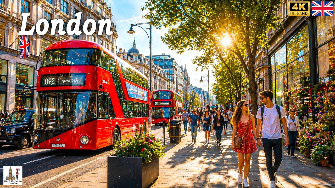 London Spring Afternoon Walking Tour ☀️ How is London Streets in a Sunny Day Walk?! ✨True【4K】