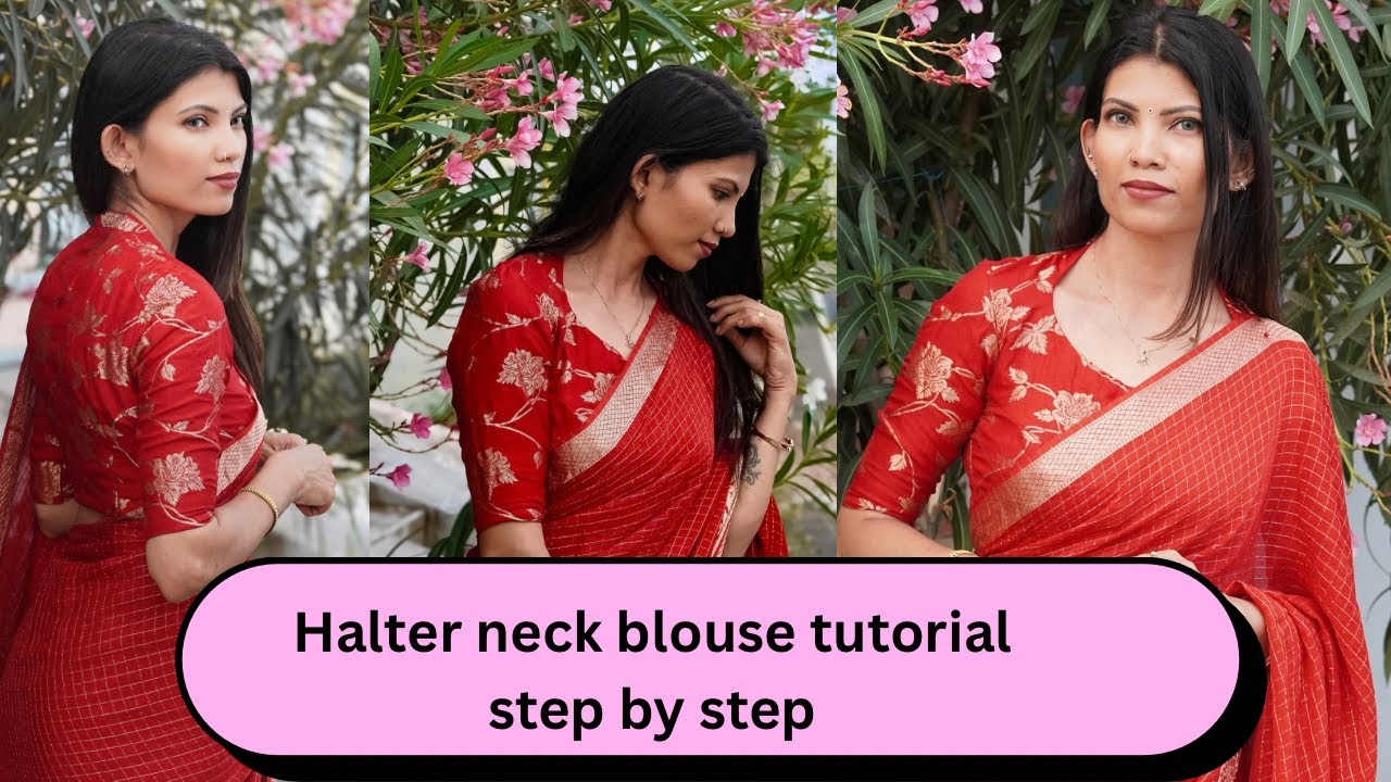 Halter neck blouse tutorial for beginners | step by step stitching classes