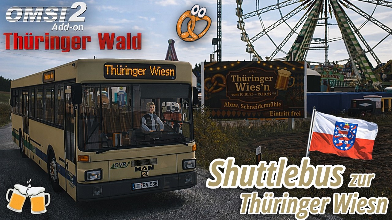 OMSI 2: Thüringer Wald 🍺🥨 - Shuttlebus zur Wiesn im Oldtimer! #379 | PxlKiing
