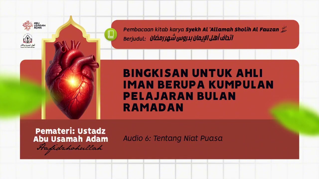 6. Tentang Niat Puasa