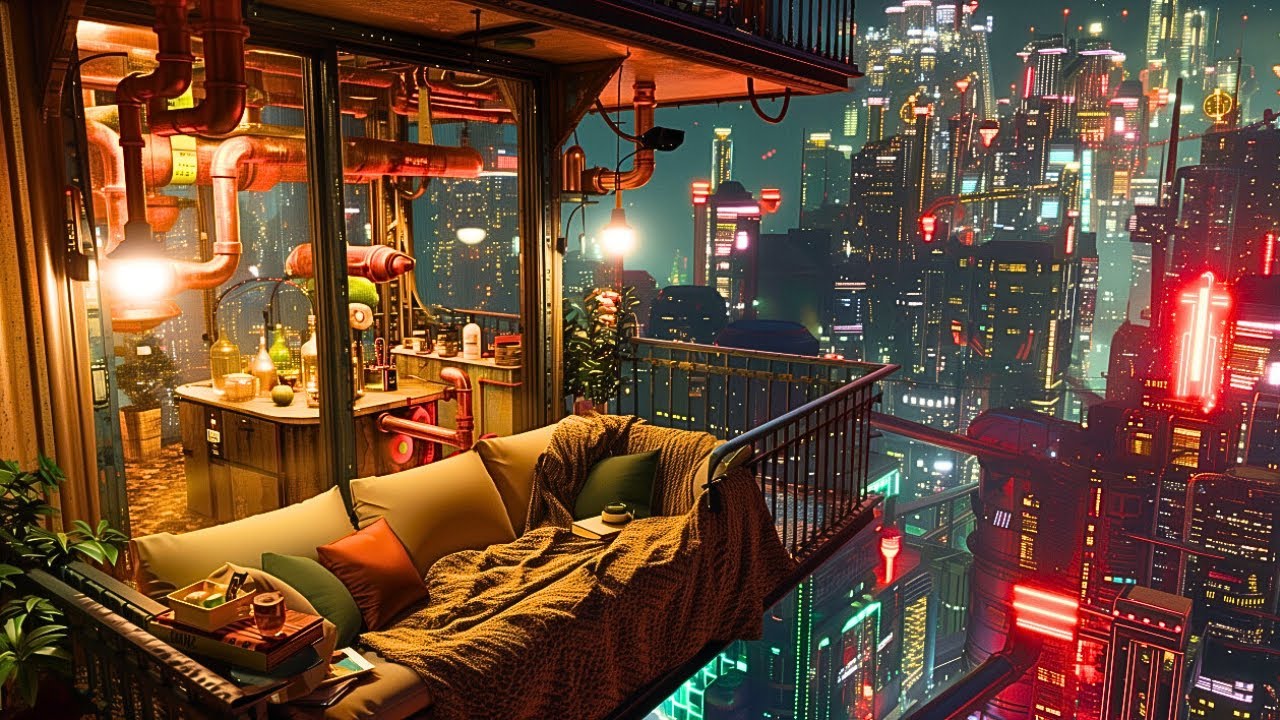 Lo-fi Shizuku – Rainy Neon City Lofi Beats for Study, Relax & Sleep | Futuristic Night Ambience