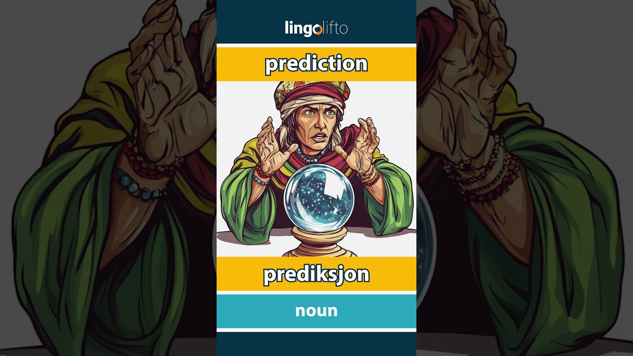 🇬🇧🇳🇴 prediction - prediksjon : vocabulary builder : learn English : la oss l&aelig;re engelsk