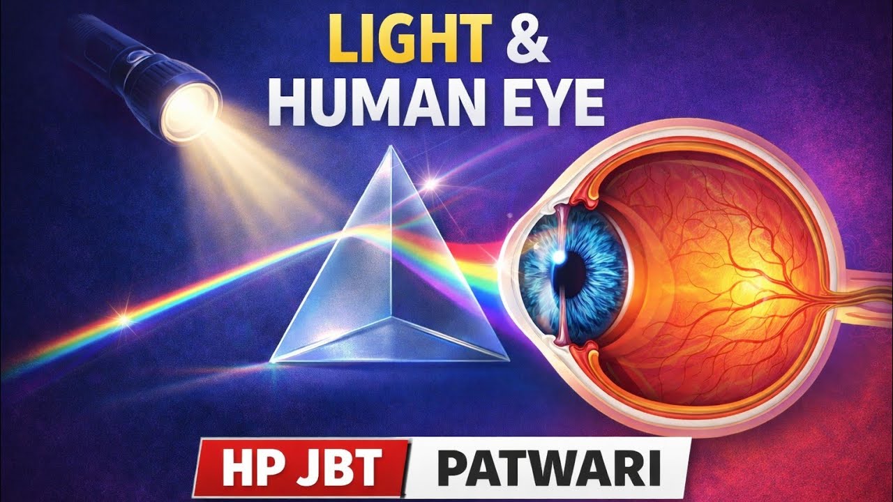SCIENCE CLASS-33/LIGHT& HUMAN EYE/HP JBT COMMISSION/HP PATWARI 2026/CONCEPT+MCQs
