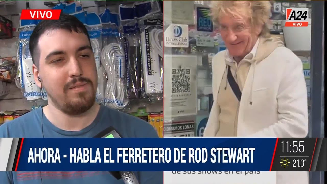 😄 Rod Stewart fue a comprar a una ferretería de Recoleta y se viralizó por las redes