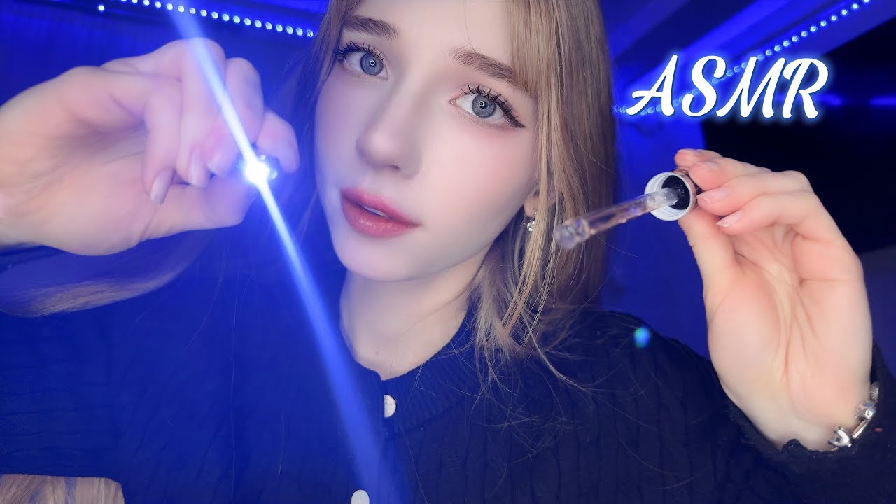 АСМР Осмотр глазок 💖👀 Увлажнение, капельки, близкий шепот🌙🌸 