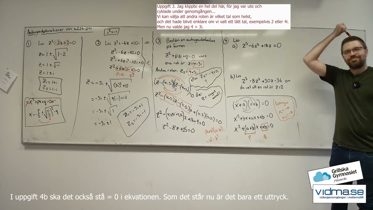 Matematik 4. Komplexa tal och andragradsekvationer