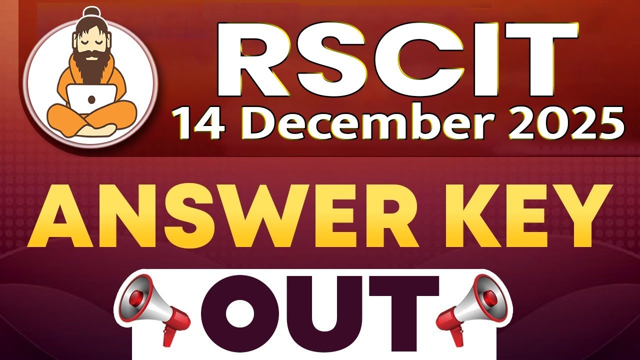 RSCIT answer key 14 December 2025 RSCIT Answer key today RSCIT 14 December 2025 Answerkey RSCIT Exam