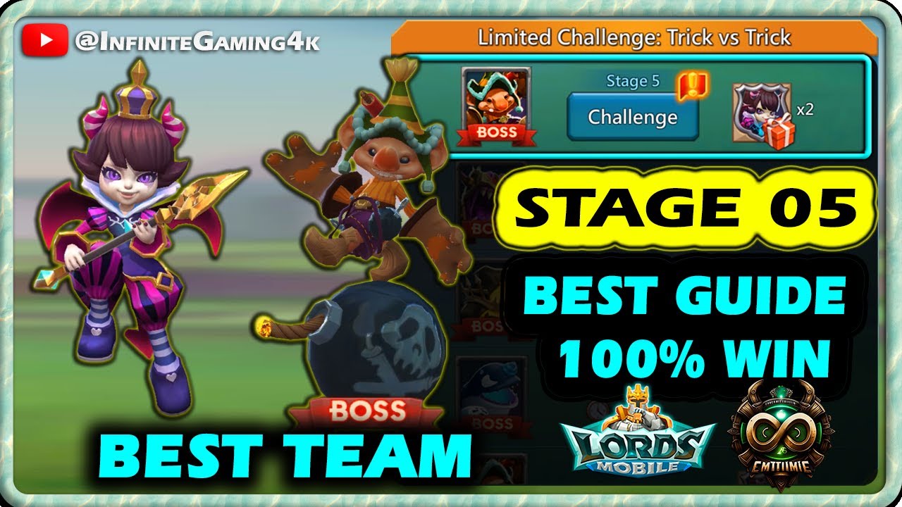 Limited Challenge Trick vs Trick Stage 5 Best Team|Lords Mobile Petite Devil Stage 5 Easy Guide 2024