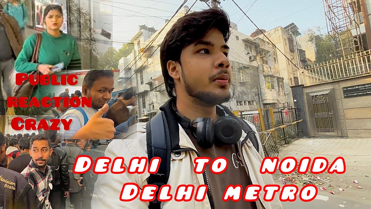 Day 1 of vlogging series in public metro // public reactions / Delhi to noida 