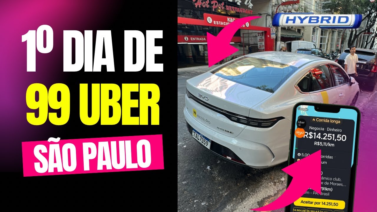 🔥 Primeiro Dia na Uber 99 em São Paulo com o BYD King! Vale a pena rodar só no 99 Eletric Pro?