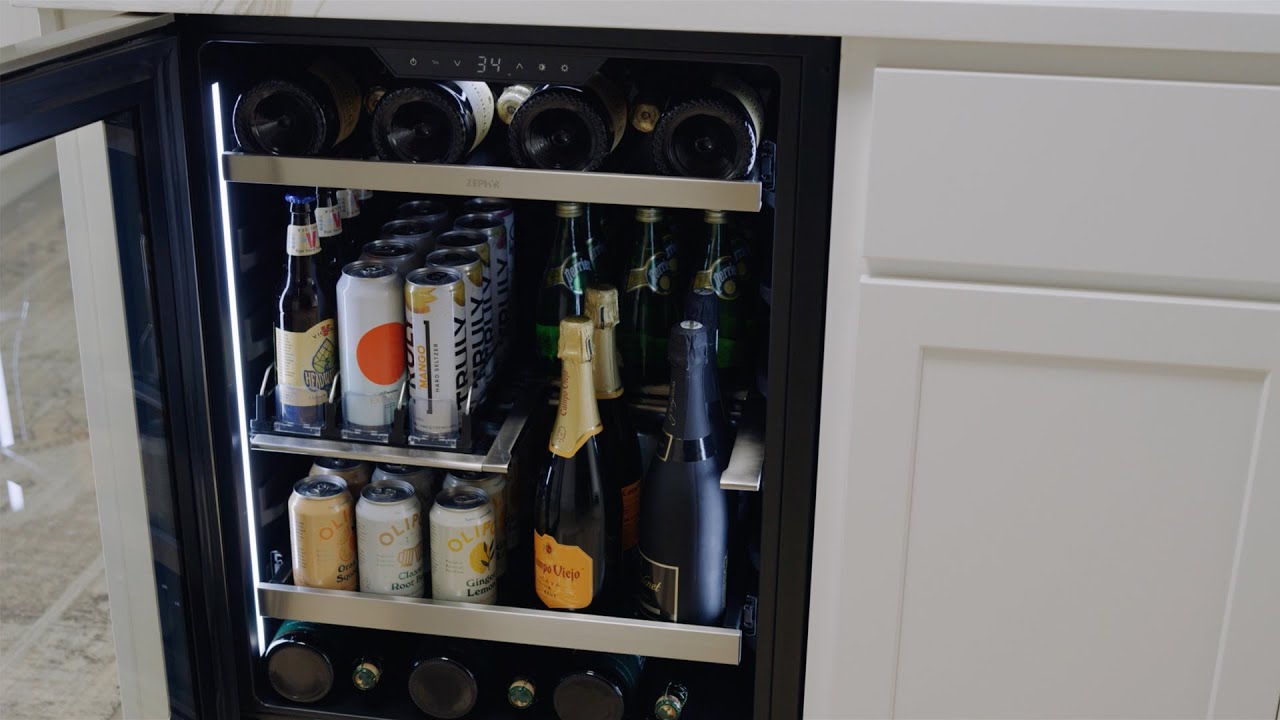 Zephyr Presrv® Pro Beverage Cooler Retractable Quarter-Shelf | PRPB24C01CS