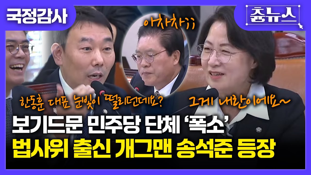 [국정감사] 이게 웬일? 송석준 자학개그에 법사위 위원들 싱글벙글ㅋㅋㅋ 송석준 덕에 김용민이 추가로 풀어주는 한동훈 썰ㄷㄷ #송석준 #김용민 #한동훈