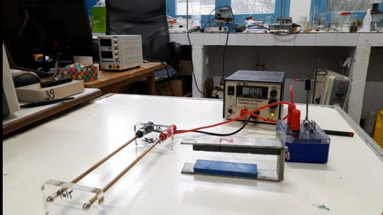 Force de Laplace (direction et sens) (exp&eacute;rience ): 3 &egrave;me  Sciences.