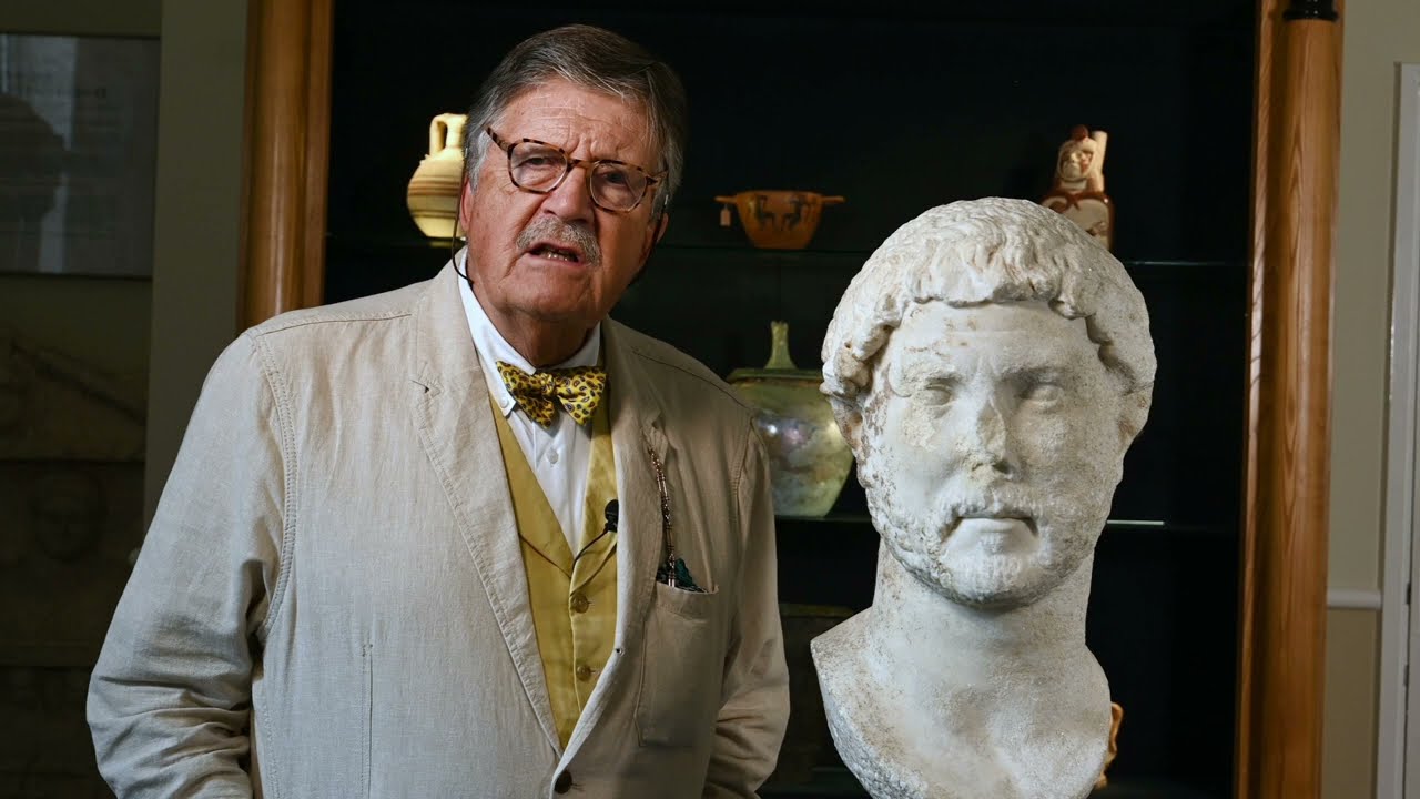 Lot 128 Twice the Life-Size Marble Portrait of Emperor Hadrian with Tim Wonnacott
