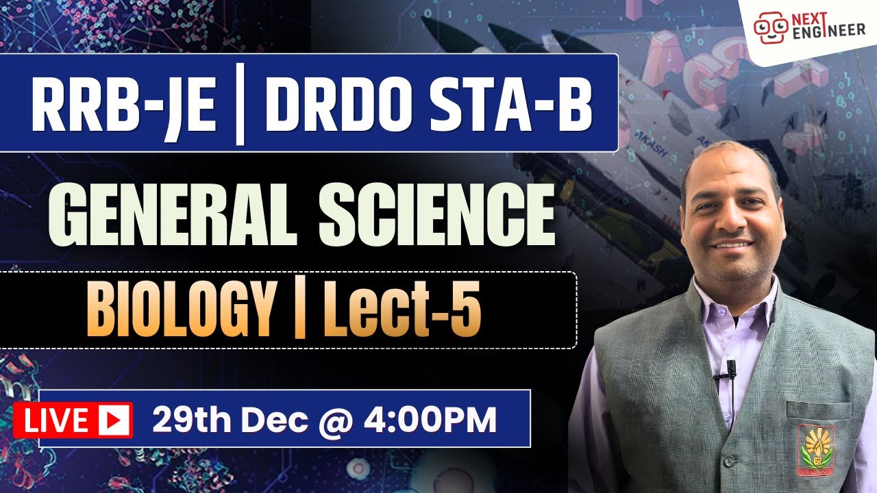 DRDO STA-B 2025-26 |GENERAL SCIENCE | BIOLOGY | Lect-5 |Practice + MCQ/PYQ