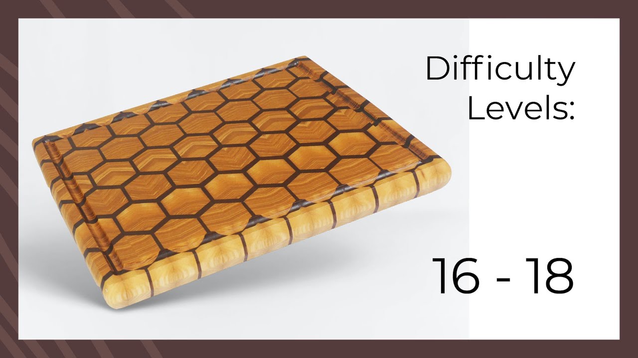 25 Levels of Cutting Boards | Episode 6 | 3D Blocks - Basketweave n°2 - Honeycomb