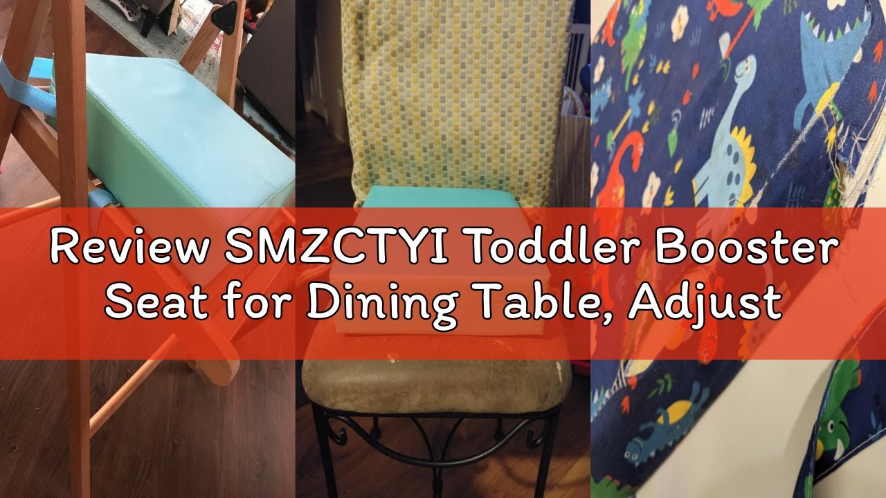 Review SMZCTYI Toddler Booster Seat for Dining Table, Adjustable Double Seat Belt, Washable Waterpro
