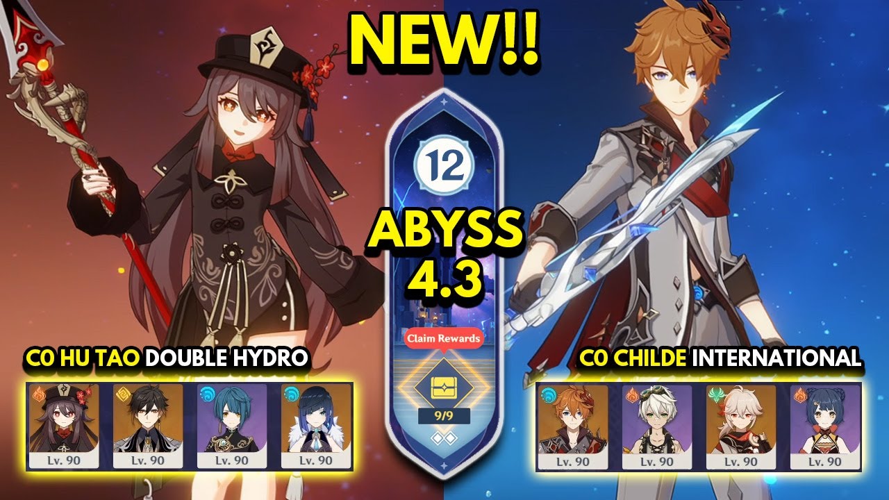 NEW Spiral Abyss 4.3 Floor 12 (9 Stars) C0 HU TAO & C0 CHILDE - Genshin Impact 4.3