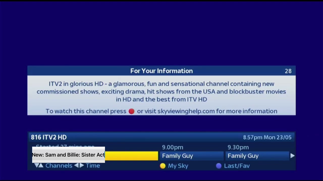 816 ITV2 HD - Watch with Subscription with Sky+HD (2025)