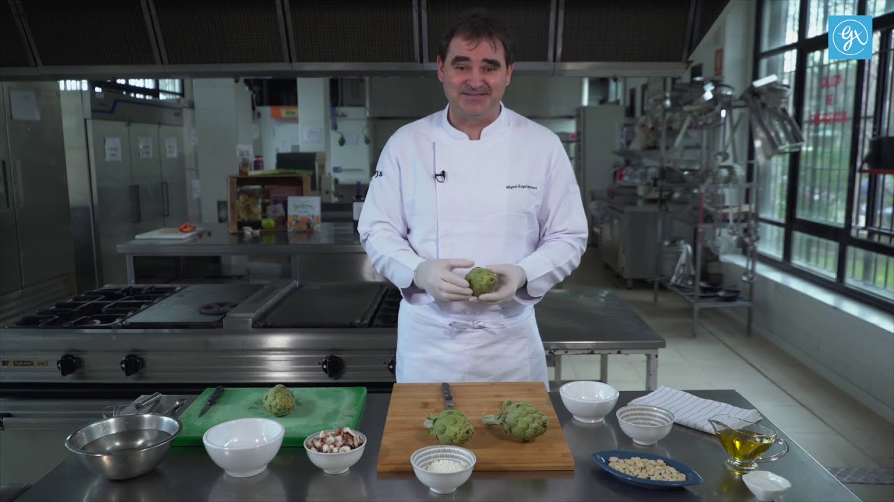 Masterclas Gary's: Alcachofas con ajo blanco de frutos secos