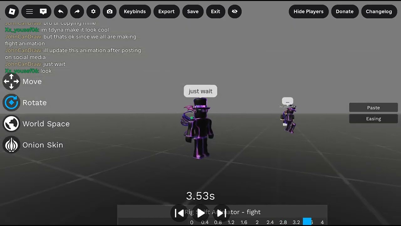 My first ever animation in Free animate roblox