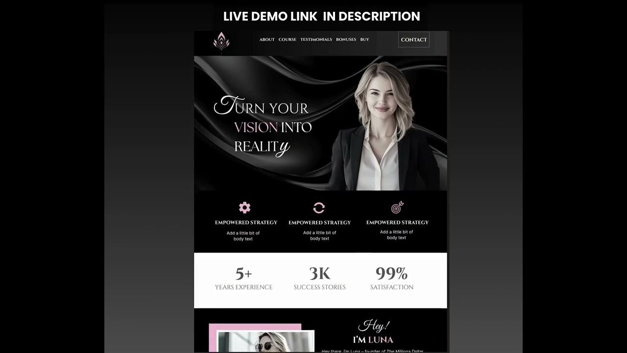 (The Luna) Canva Website Template for Coach &ndash; Bold Feminine Website for Coaching Programs & Courses