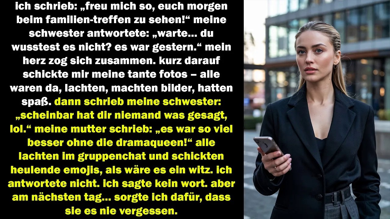 sie planten das familien-treffen ohne mich &ndash; was ich am n&auml;chsten tag tat, schockierte alle.