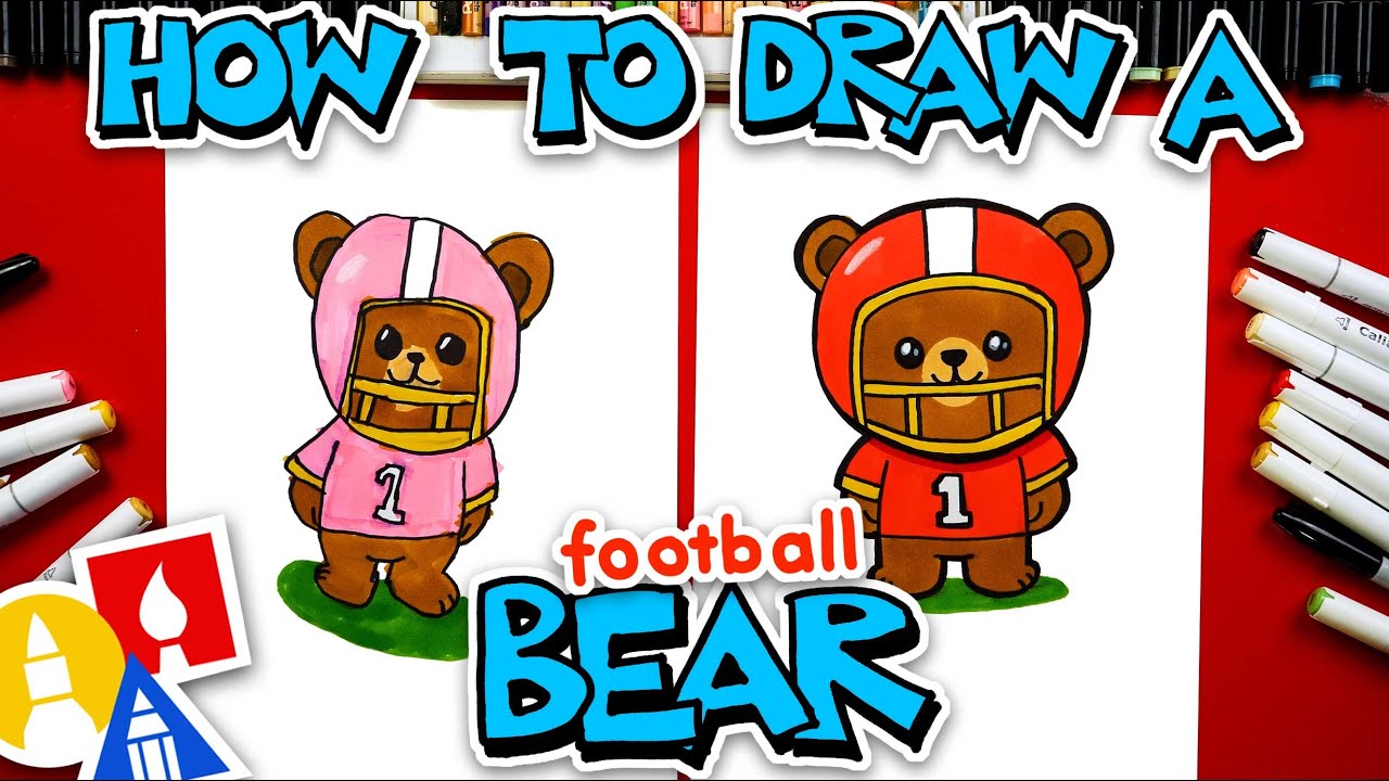 How To Draw A Football Bear