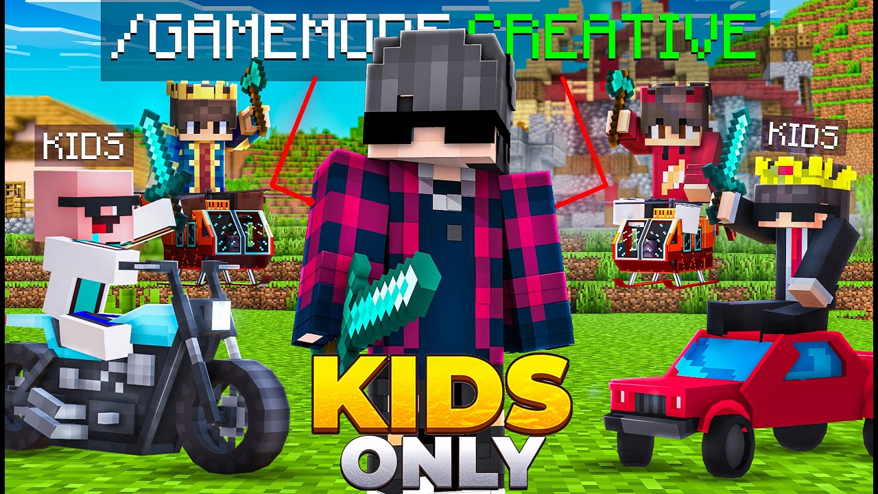 I Got 'CREATIVE MODE' in KIDS Minecraft SMP!