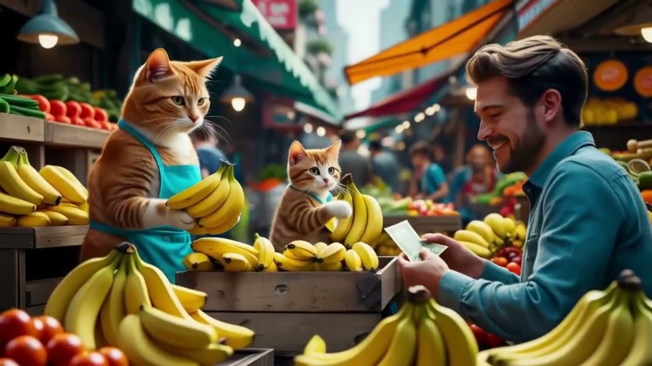 Meow Mama Cute Cat Shears Wool 🐱 Crafts a Tiger Hats for Her Tiny Kittens at Home #cat #cute #funny