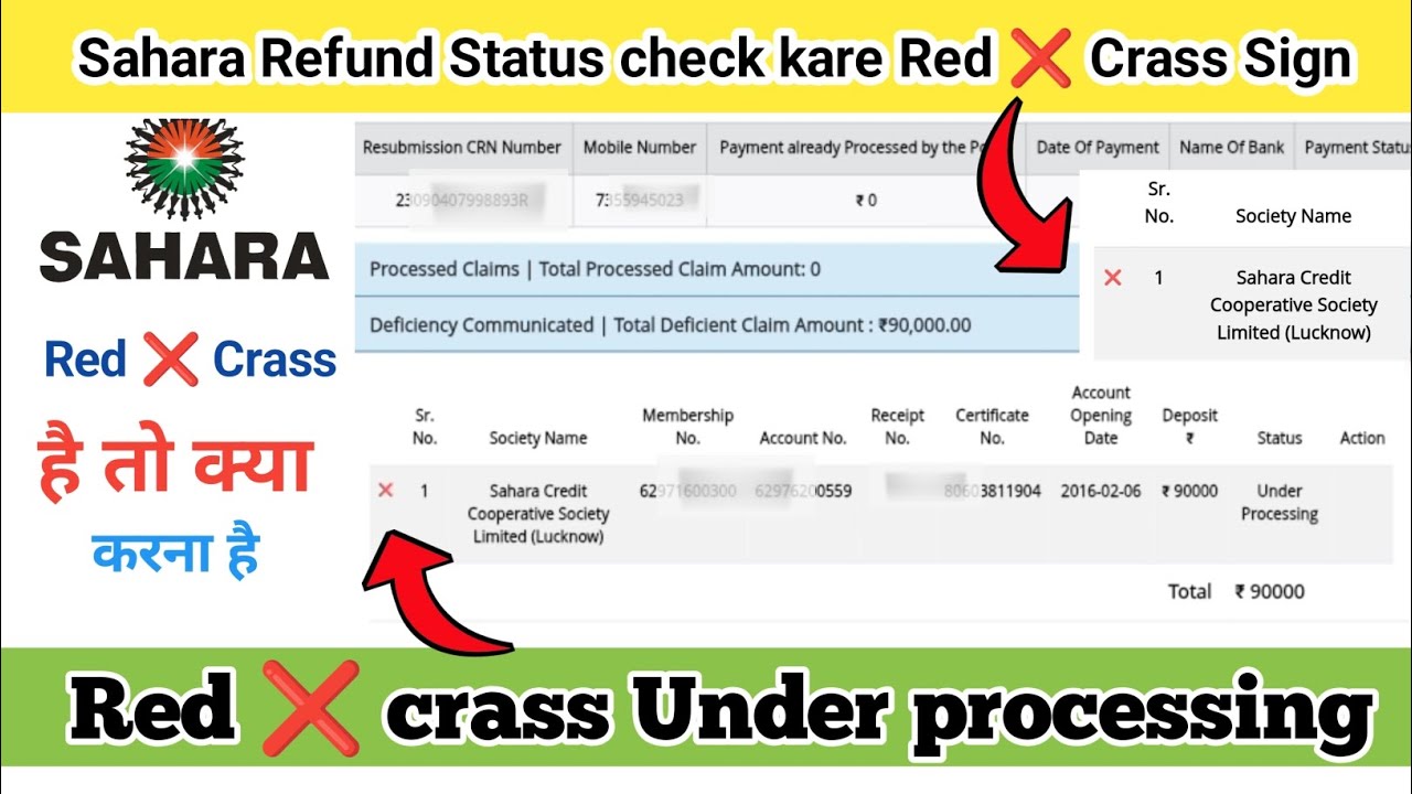 sahara refund red ❌ crass under process | sahara refund red ❌ cross sign under process