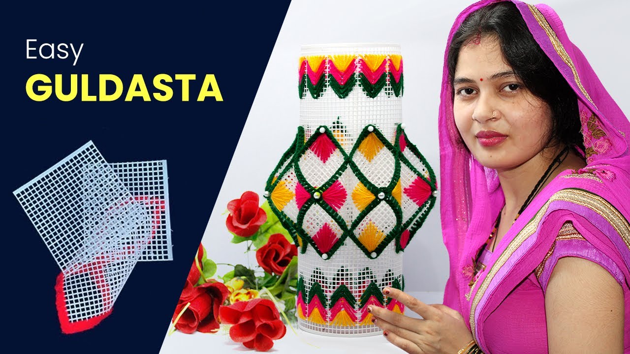 Make Plastic Net Guldasta(vase) | Make net Guldasta Easy | गुलदस्ता बनाएं  | DIY