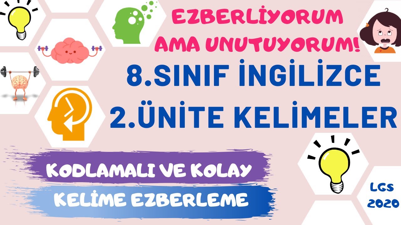 8. SINIF İNGİLİZCE 2.ÜNİTE KELİMELERİ | KODLAMALI