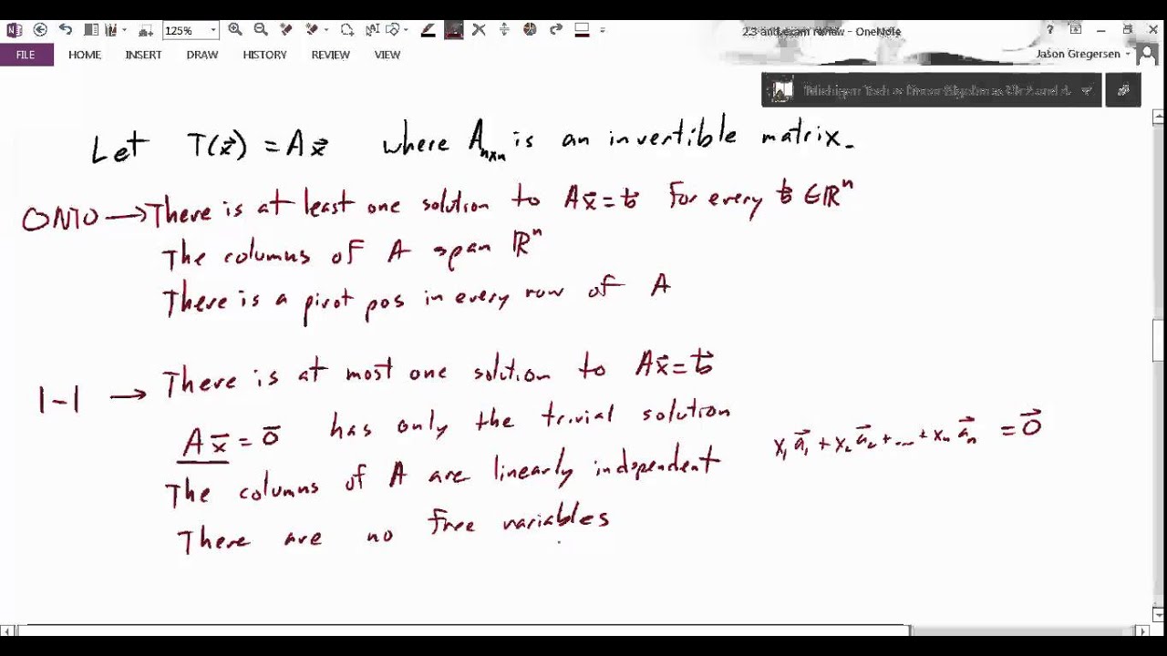 Sec 2.3 Invertible Matrix Theorem